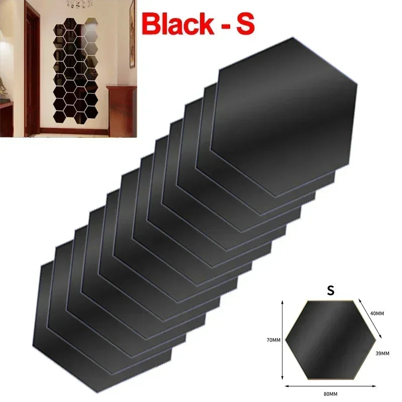 Elegant Hexagon Acrylic Mirror Wall Stickers for Stylish Home Decor