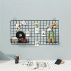Metal Wall-Mounted Grid Shelf Organizer DIY Photo & Storage Rack