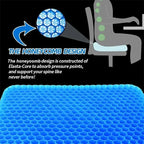 Gel Seat Cushion Honeycomb Non-Slip Ergonomic Back Tailbone Support