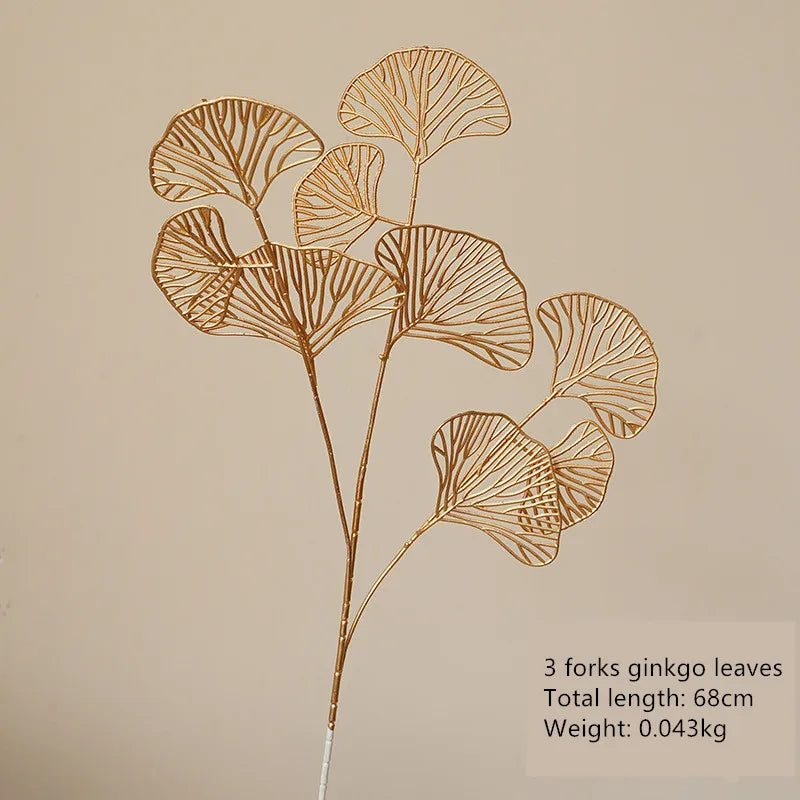 67–84cm Golden Artificial Leaf Branch Wedding & Home Decor