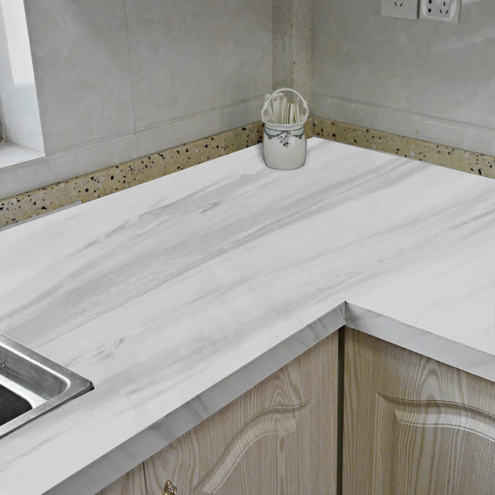 Peel-and-Stick Marble PVC Wallpaper for Kitchen, Counters, and Tables