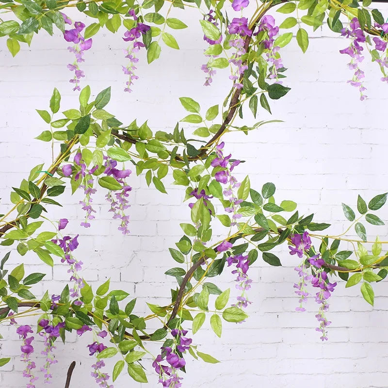 Artificial Wisteria Rattan Strings Indoor & Outdoor Bridal Shower Decor