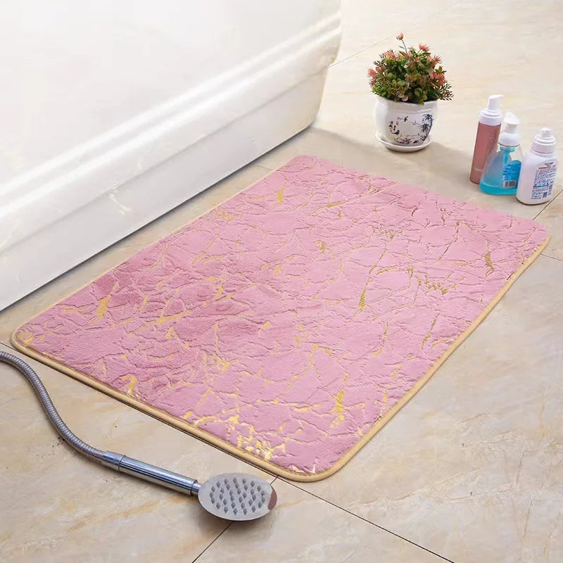 Modern Rectangle Washable Floor Mat – Non-Slip Bathroom, Bedroom & Living Room Rug
