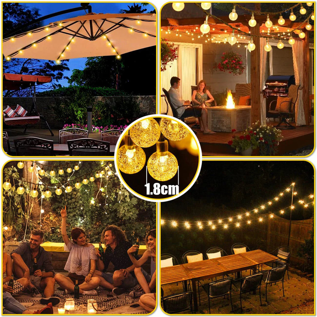 Solar LED Ball String Lights 5M IP65 Waterproof Holiday Decor