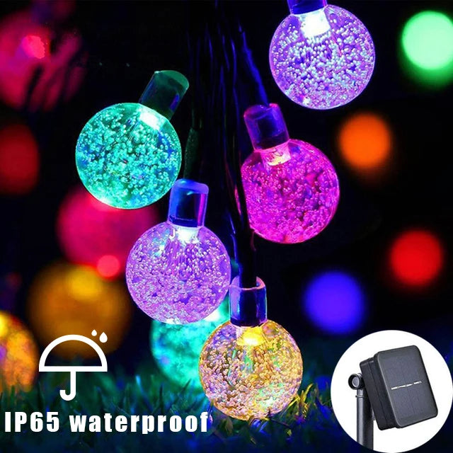 Solar LED Ball String Lights 5M IP65 Waterproof Holiday Decor