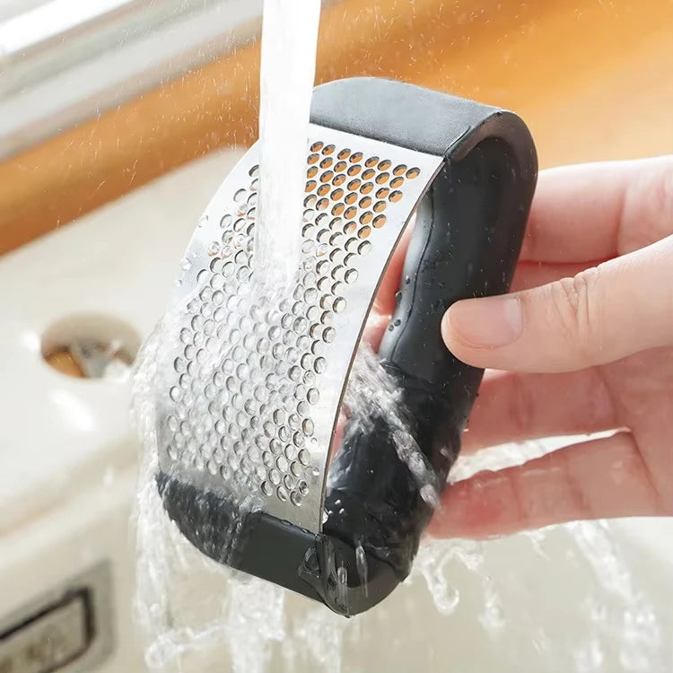Stainless Steel Garlic Press – Handheld Garlic Crusher Tool