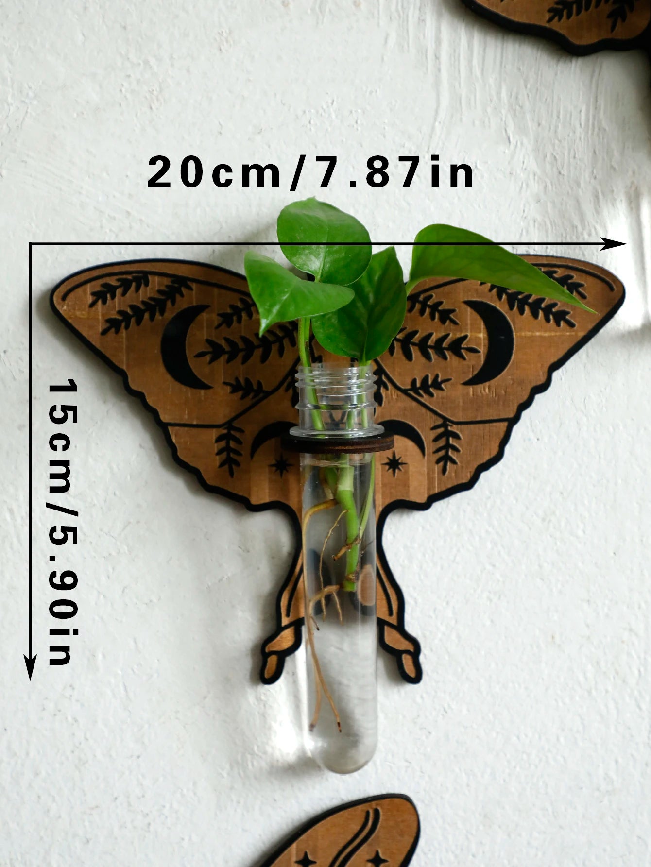 Wooden Butterfly Wall-Mounted Hydroponic Planter
