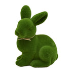 Artificial Moss Easter Bunny Figurine – Cute Foam Flocking Decoration