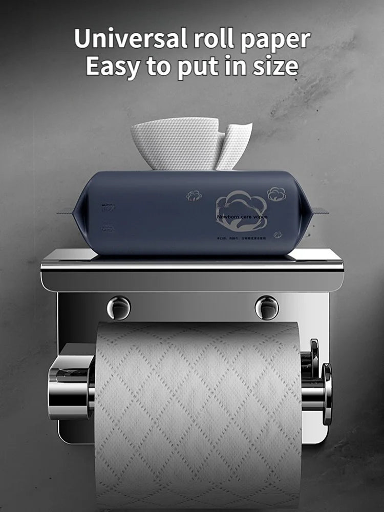 304 Stainless Steel Bathroom Toilet Paper Holder Waterproof Wall Mount Roll Paper Box