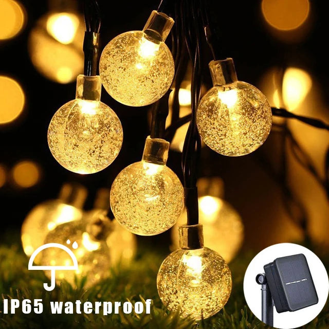 Solar LED Ball String Lights 5M IP65 Waterproof Holiday Decor