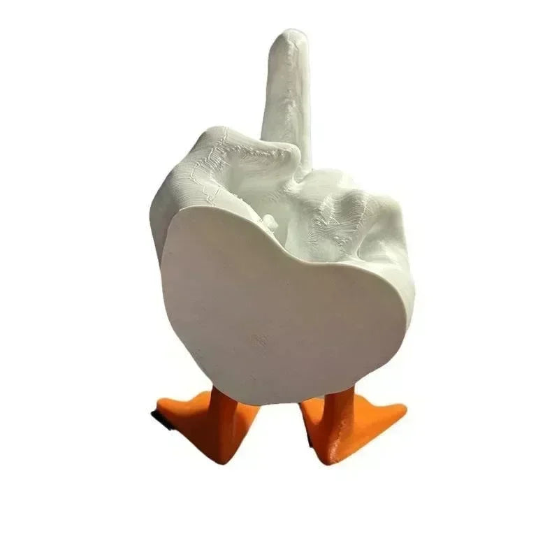 Funny Duck Middle Finger Resin Figurine Pastoral Home Garden Decor