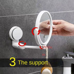 360-Degree Rotating HD Makeup and Shaving Mirror for Precision Grooming