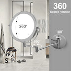 8 Inch Wall Mounted Makeup Mirror with USB Charging and 10X Magnification