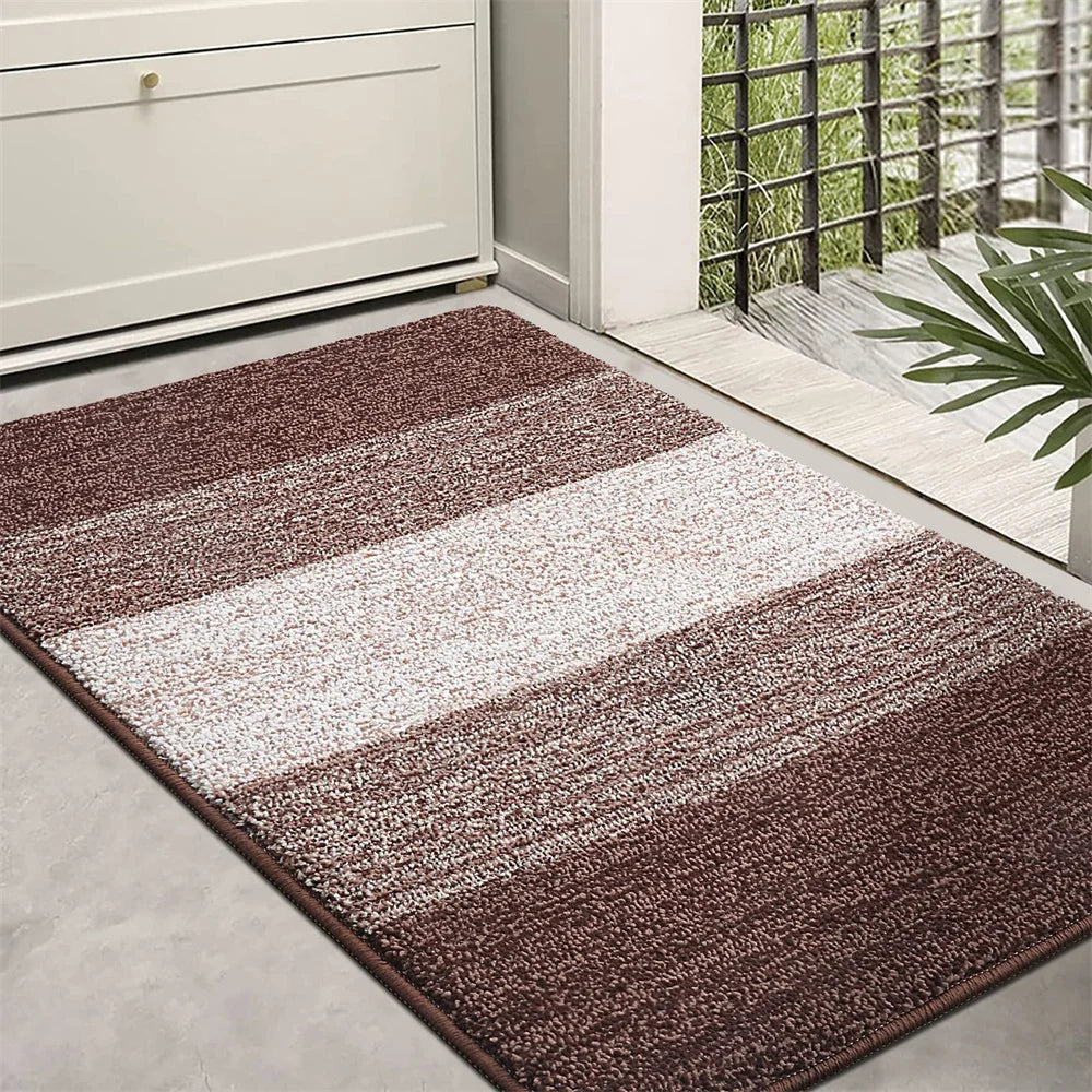 Indoor Non-Slip Entrance Door Mat Absorbent Low-Profile Welcome Rug Front Door Carpet
