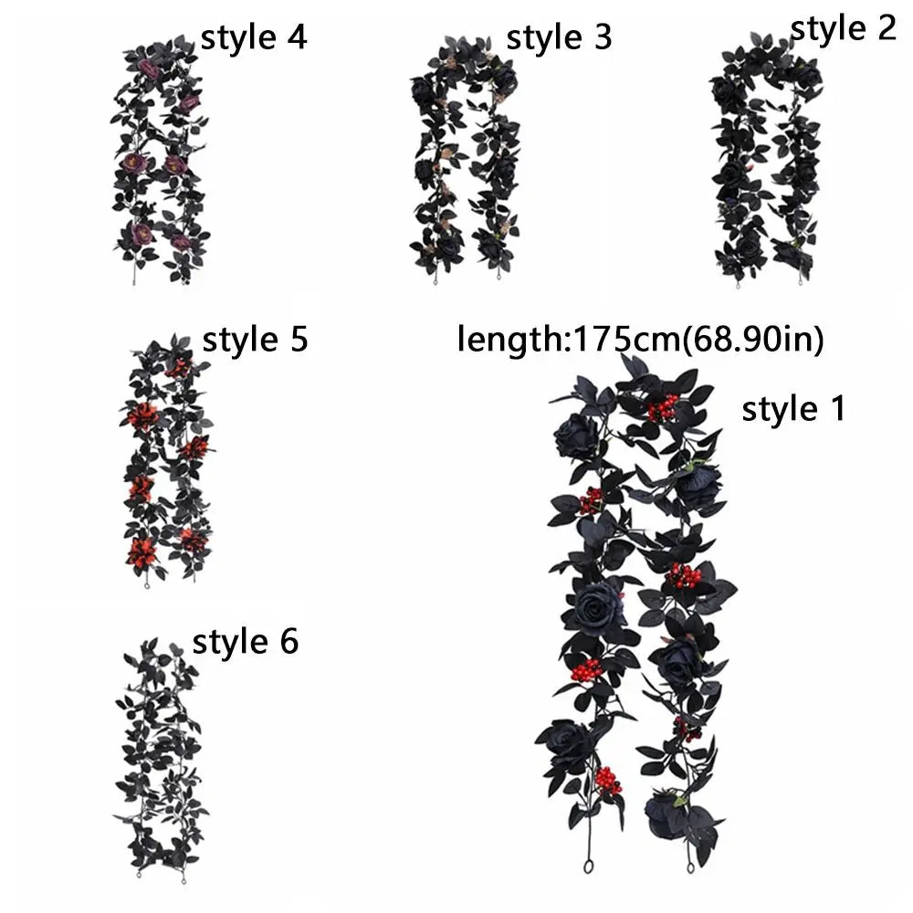 175cm Halloween Rose Leaf Vine Decor