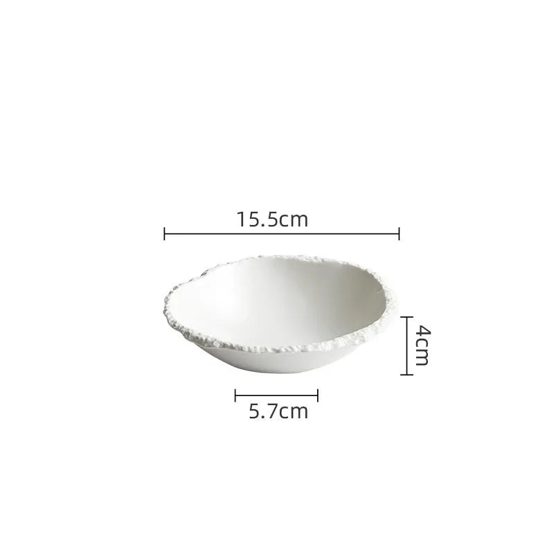 ZIZI FISH Porcelain Soup Bowl – Simple Solid White Design
