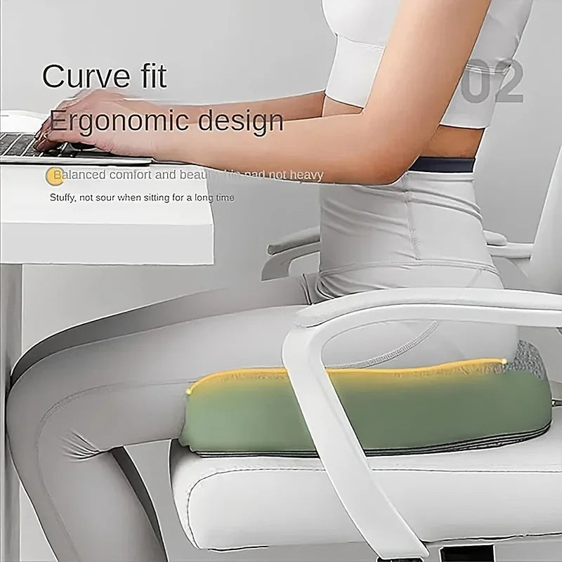 Memory Foam Seat Cushion with Massage & Removable Cover – Anti-Slip