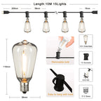 ST38 Water Drop String Lights 220V IP44 Waterproof Decorative