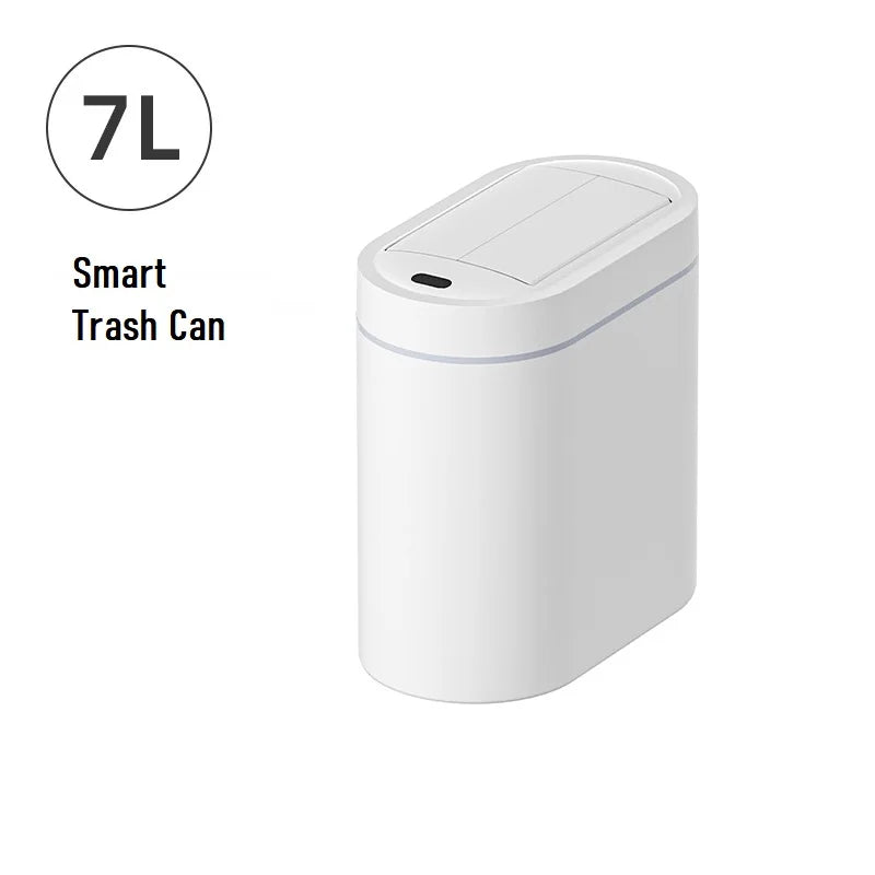7L Smart Touchless Sensor Trash Can – Compact Waterproof Auto Bin for Bathroom & Kitchen