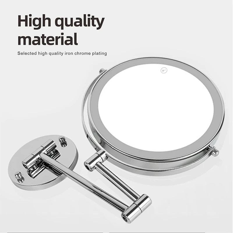 8 Inch Wall Mounted Makeup Mirror with USB Charging and 10X Magnification