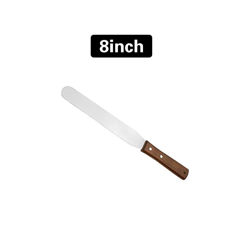 Stainless Steel Cake Icing Spatula with Wooden Handle