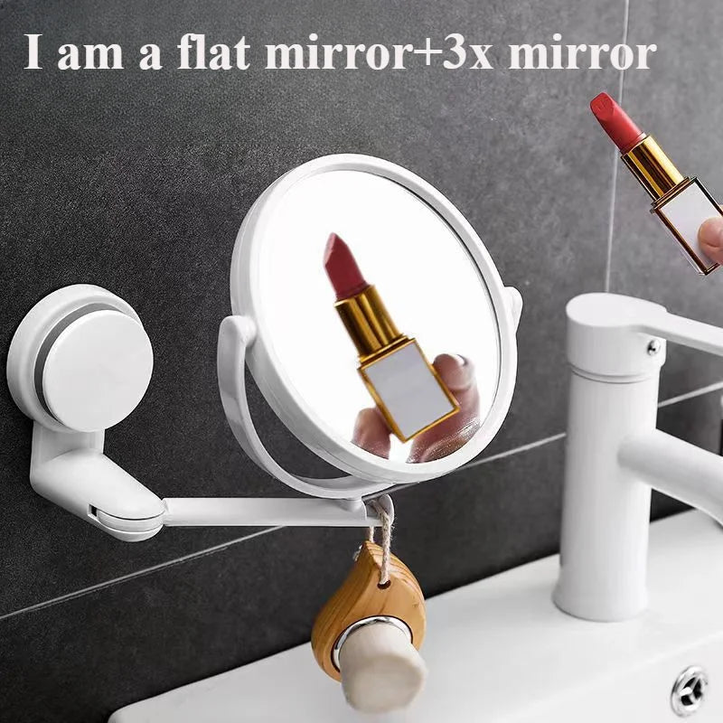 360-Degree Rotating HD Makeup and Shaving Mirror for Precision Grooming