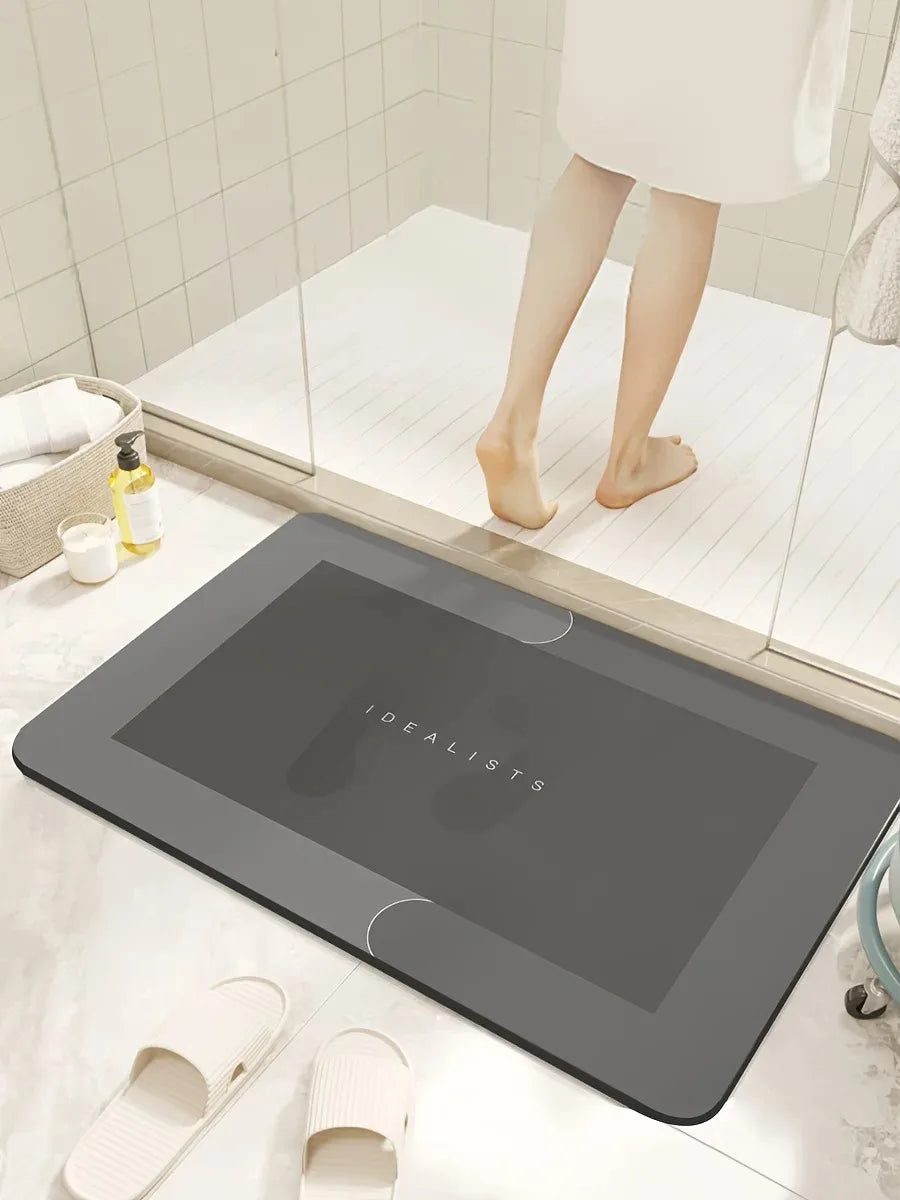 Diatomaceous Earth Bath Mat – Super Absorbent, Non-Slip, Fast Drying Floor Mat for Bathroom
