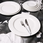 Round Ceramic Plate – Solid Porcelain Tableware for Home & Hotel
