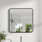 Modern Square Wall Mirror with Aluminum Alloy Frame Bathroom Decoration