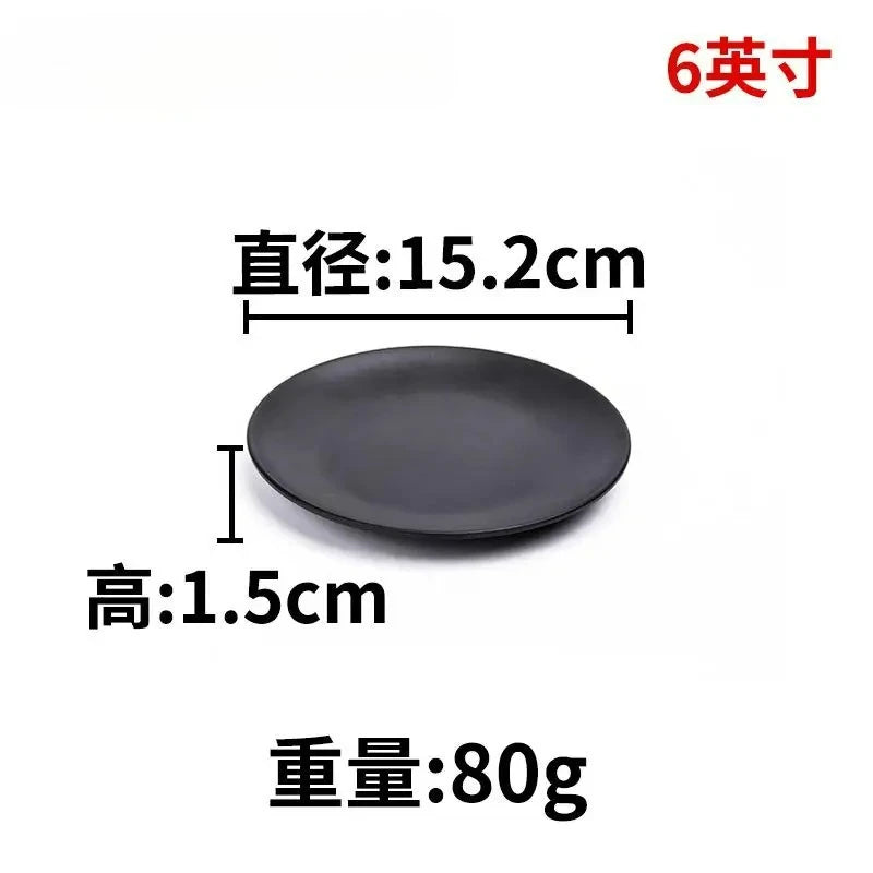 CERAMICS Round Plastic Plate – Solid Color Durable Tableware