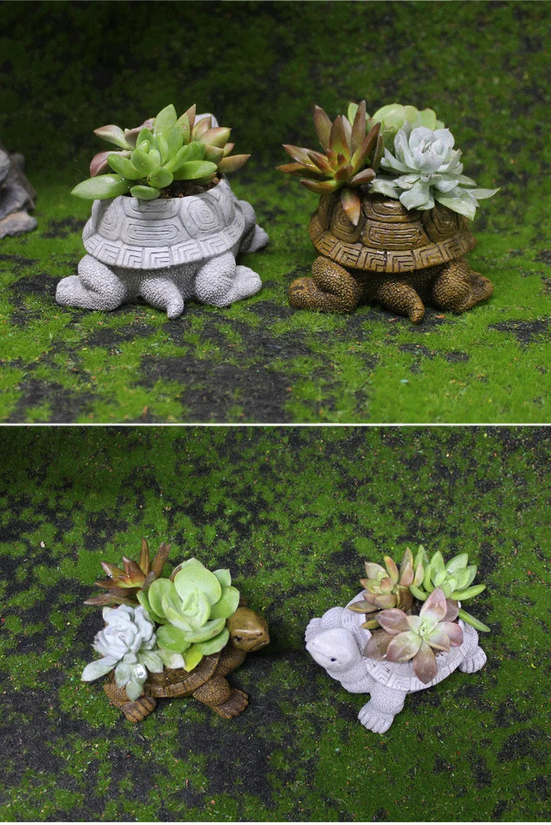 Cartoon Turtle Resin Succulent Flower Pot