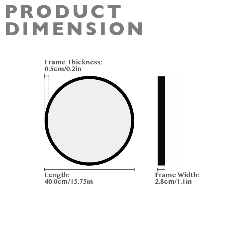 Sleek Black Nordic Round Wall Mirror for Elegant Home Décor