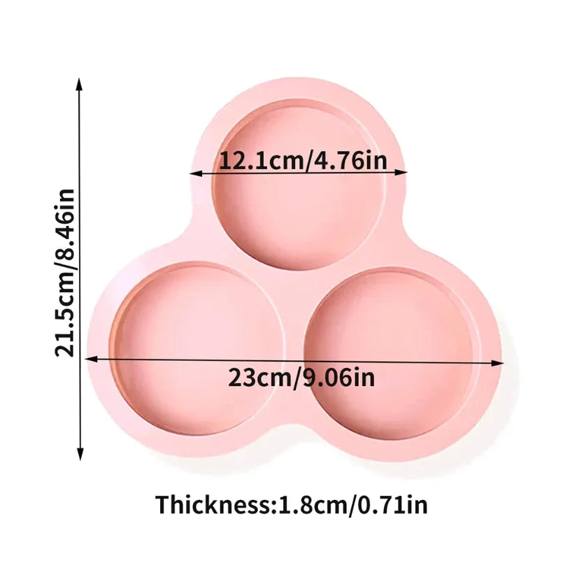 3-Hole Silicone Muffin & Egg Mold – Heat Resistant Bakeware