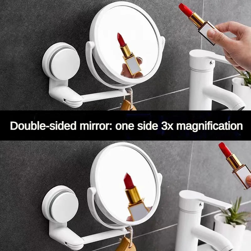 360-Degree Rotating HD Makeup and Shaving Mirror for Precision Grooming