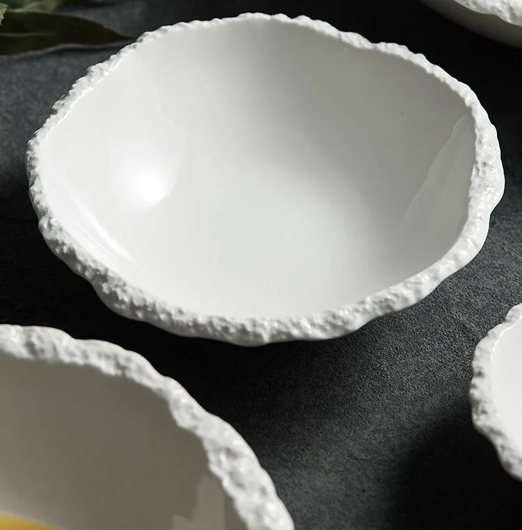 ZIZI FISH Porcelain Soup Bowl – Simple Solid White Design