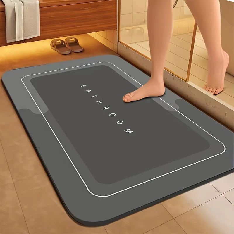 Modern Minimalist Bathroom Mat Non-Slip Absorbent Diatomaceous Earth Floor Rug Toilet Door Mat
