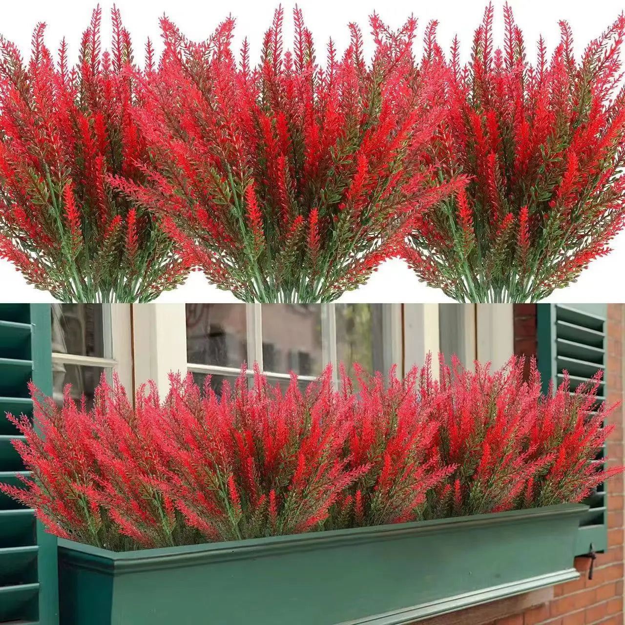 5-Branch Artificial Lavender – Plastic Faux Flowers for Home & Outdoor Decor