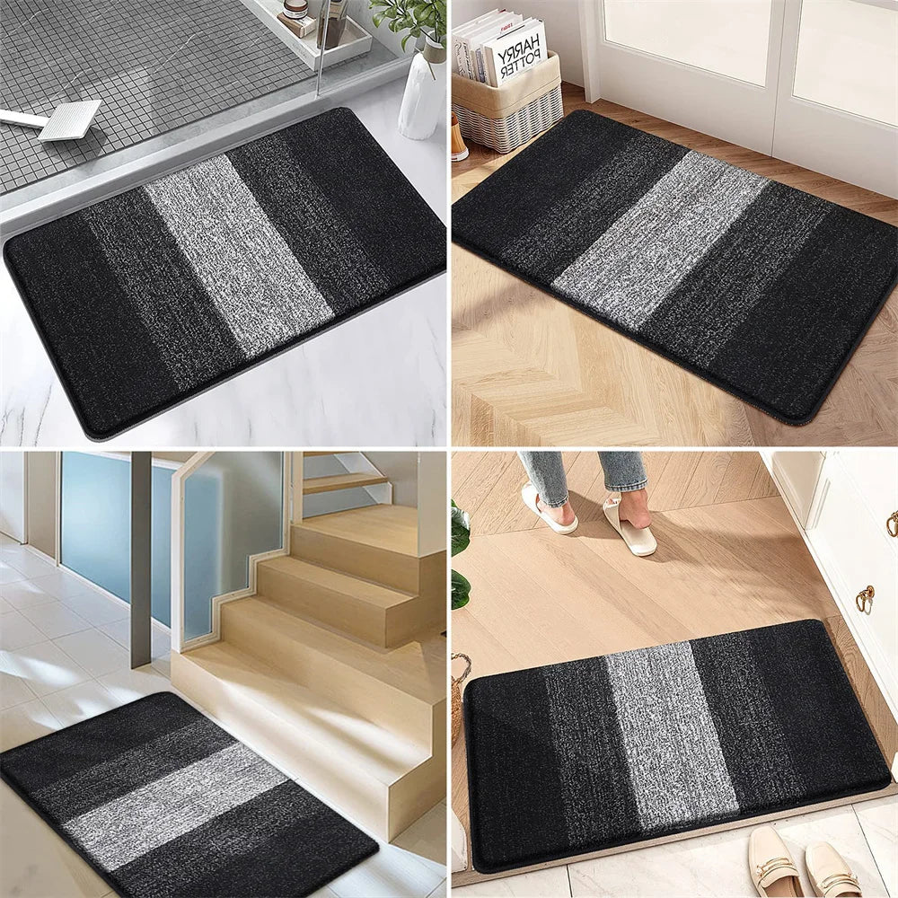 Indoor Non-Slip Entrance Door Mat Absorbent Low-Profile Welcome Rug Front Door Carpet