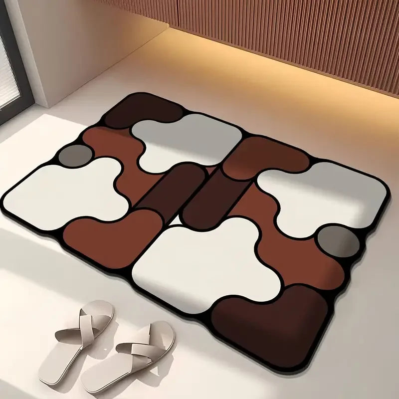 Special-Shaped Diatom Mud Bathroom Mat Non-Slip Absorbent Floor Rug Toilet & Bathtub