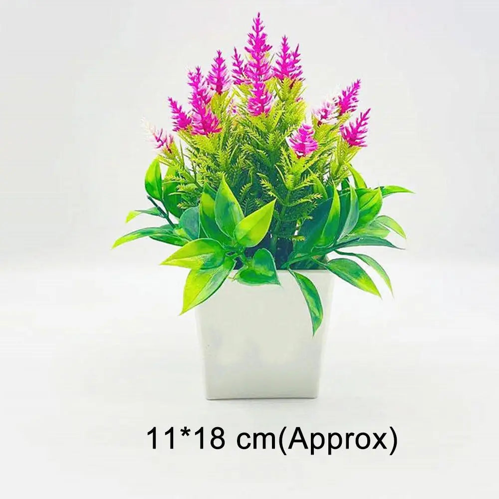 Artificial Potted Bonsai Silk Flower Plant 18cm