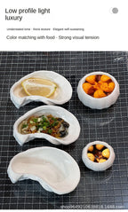 ZIZI FISH Round Ceramic Plate – Durable Solid Tableware for Home & Kitchen