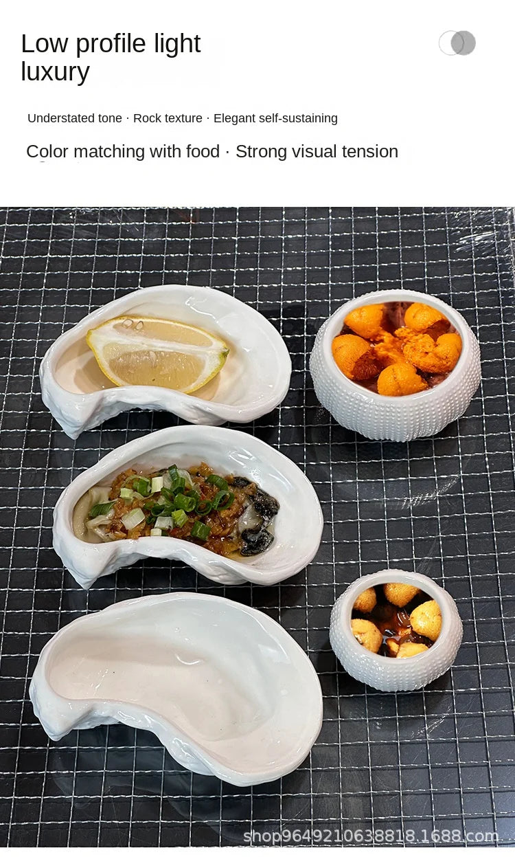 ZIZI FISH Round Ceramic Plate – Durable Solid Tableware for Home & Kitchen