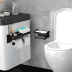 Aluminum Toilet Paper Holder Wall Mount with Shelf & Phone Stand