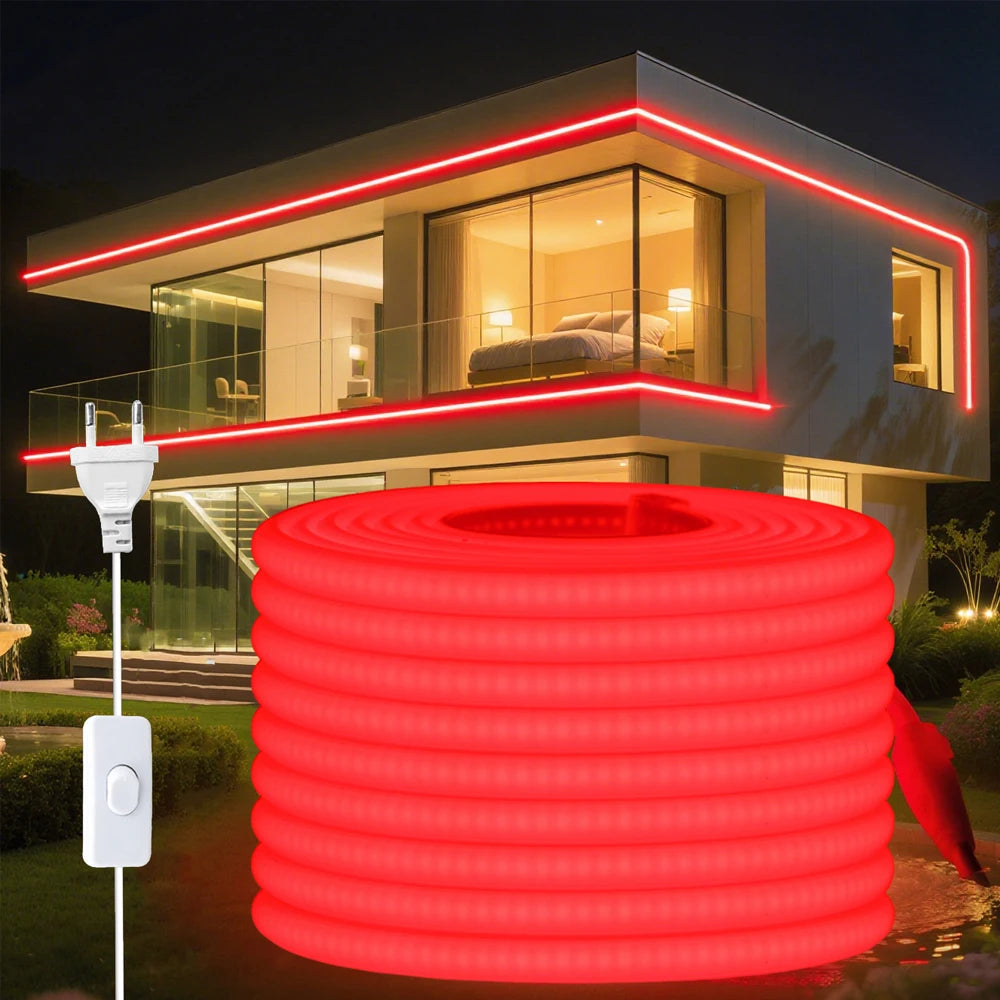 COB LED Strip Light 288 LEDs/M 220V AC IP67 Waterproof Warm/Natural/White