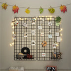 Metal Wall-Mounted Grid Shelf Organizer DIY Photo & Storage Rack