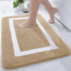 Absorbent Microfiber Bath Mat, Soft Plush Non-Slip Bathroom Rug, Thick Floor Mat for Shower, Toilet & Bedroom