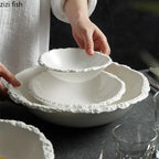 ZIZI FISH Porcelain Soup Bowl – Simple Solid White Design