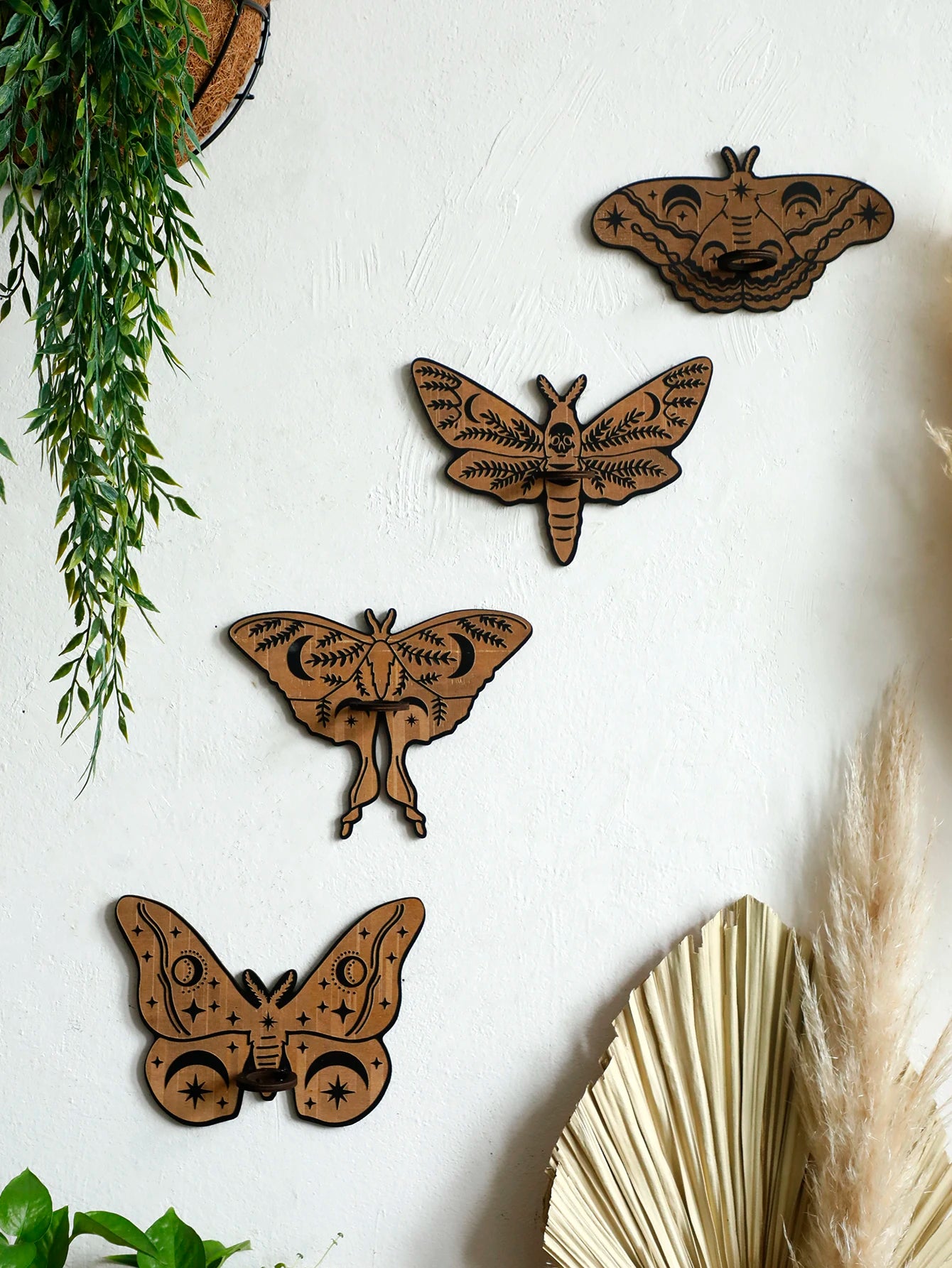 Wooden Butterfly Wall-Mounted Hydroponic Planter
