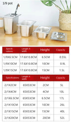 304 Stainless Steel Food Storage Pan – Durable Buffet & Kitchen Use