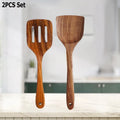 Natural Teak Wooden Kitchen Spoon & Spatula Set – Complete Cooking Tools